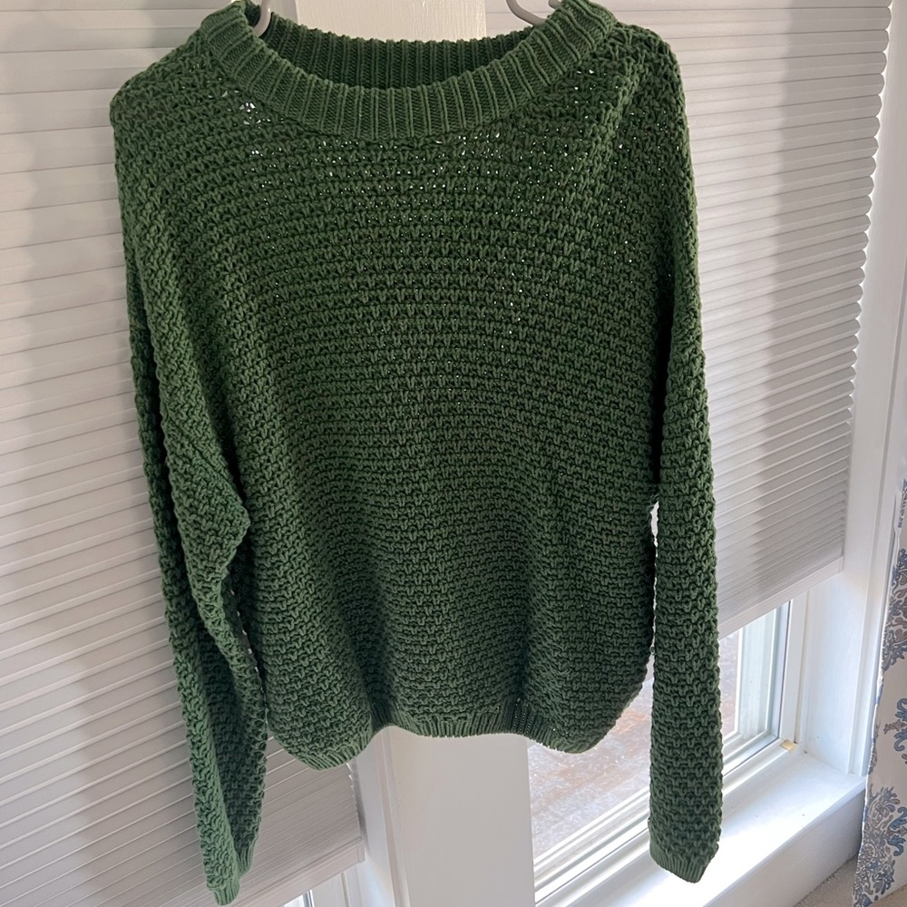Green Cropped Sweater